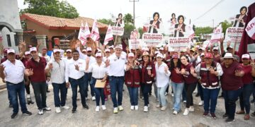 Pide Olga Sosa voto para Morena en pueblo mágico de Mier
