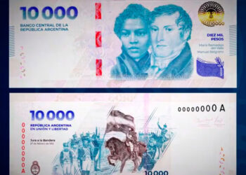 Argentina lanza billete de 10.000 pesos para enfrentar la alta inflación