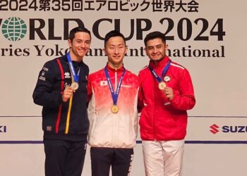 Iván Veloz gana bronce en Copa Mundial de Gimnasia Aeróbica en Japón