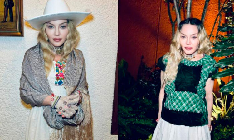 Madonna comparte fotos usando un huipil oaxaqueño en honor a Frida Kahlo