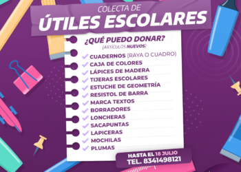 Invita DIF Victoria a donar útiles escolares para niñas y niños en situación vulnerable.