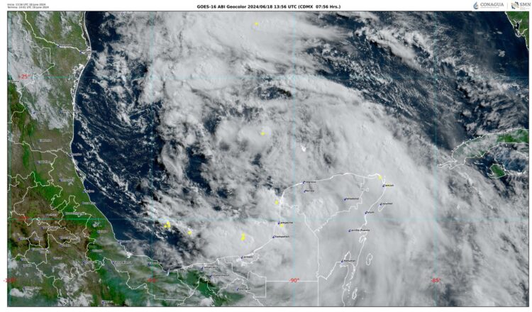 El Potencial Ciclón Tropical Uno se ubica a 550 kilómetros de La Pesca, Tamaulipas