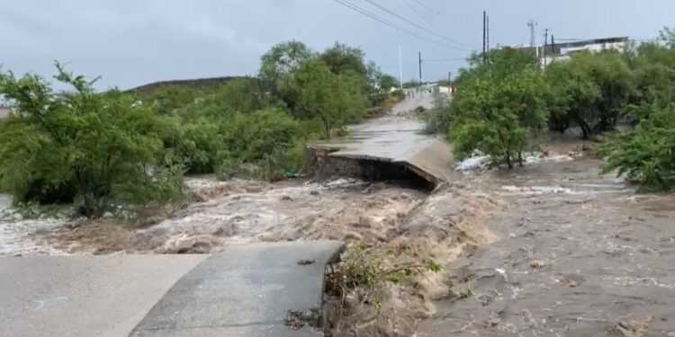 Lluvia de 6 pulgadas en 18 horas en Cd. Victoria, hacen rugir el río San Marcos; daños leves en la ciudad.