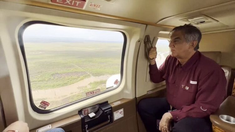 Sobrevuela Américo Villarreal ríos Corona, Purificación y Pilón, para dirigir apoyo a comunidades en riesgo