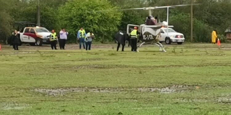 Activa Plan Tamaulipas de la SSPT helicópteros para evacuar a población afectada por creciente del río Purificación