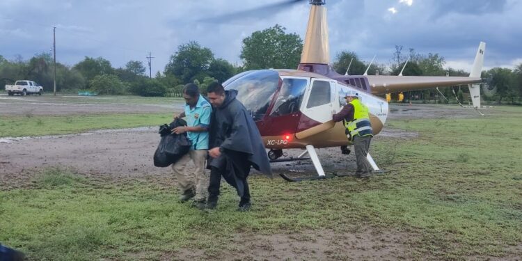 Activa Plan Tamaulipas de la SSPT helicópteros para evacuar a población afectada por creciente del río Purificación