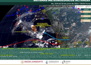Pronostican lluvias torrenciales en Tamaulipas, Nuevo León, San Luis Potosí y Veracruz