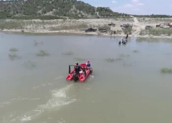 Rescatan a 40 caballos varados en isleta de presa Cerro Prieto de Nuevo León, tras lluvias de ‘Alberto’