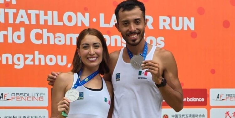 Mariana Arceo y Lorenzo Macías ganan plata en el Mundial de Tiro Carrera en China