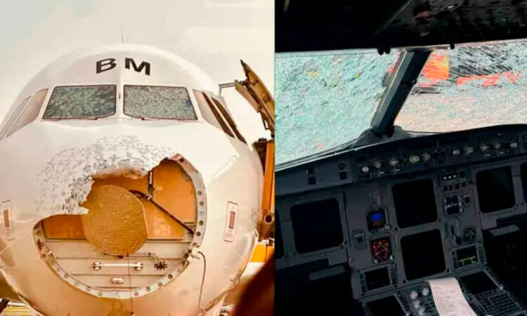 Granizada intensa daña avión de Austrian Airlines durante vuelo