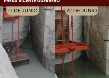 Aumenta de 7.7 a 14.5% nivel de almacenamiento de la presa “Vicente Guerrero” en cuatro días
