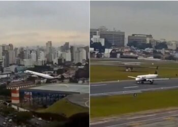 Avión en Brasil casi colisiona con edificios al despegar