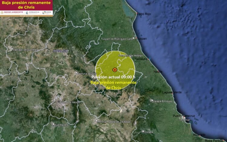 ‘Chris’ se debilita sobre Puebla! Ya es baja presión remanente
