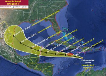 Beryl se mantiene como huracán categoría 4 sobre el mar Caribe; amenaza a Jamaica