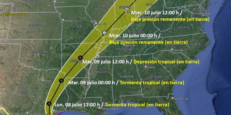 El huracán Beryl se desplaza hacia el norte sobre Texas, EUA
