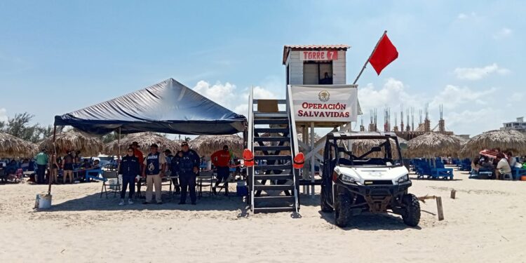 Guardia Estatal mantiene seguridad en Playa Miramar con “Verano Seguro 2024”