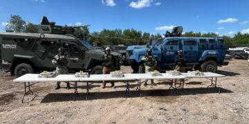 Aseguran 84 paquetes de cocaína en operativo conjunto, en Camargo, Tamaulipas