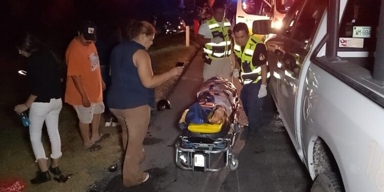 Familia herida en choque de motos en la carretera Cd. Victoria-Soto la Marina