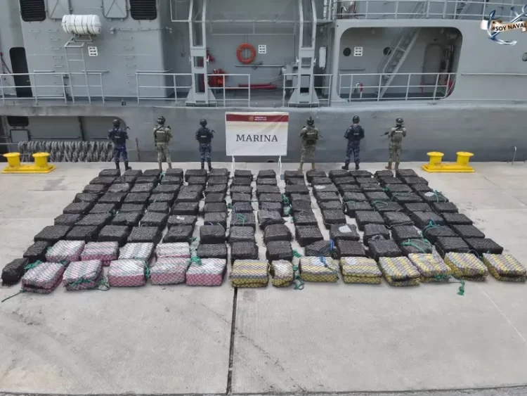Aseguran 7.2 toneladas de cocaína en costas de Colima y Michoacán