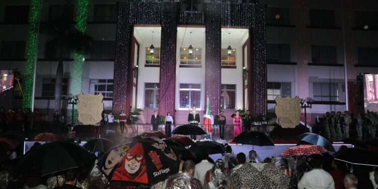 Preside Américo Villarreal ceremonia del Grito de Independencia en Cd. Victoria, Tamaulipas