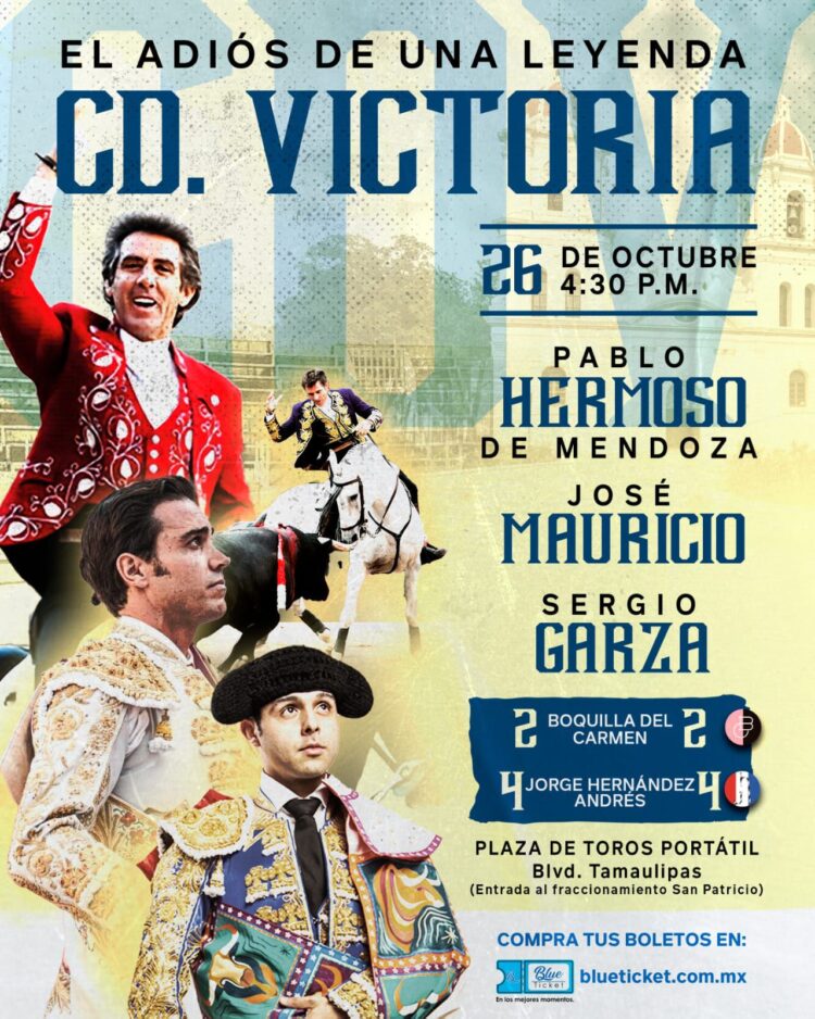 El Adiós de Pablo Hermoso de Mendoza en Cd. Victoria el 26 de octubre