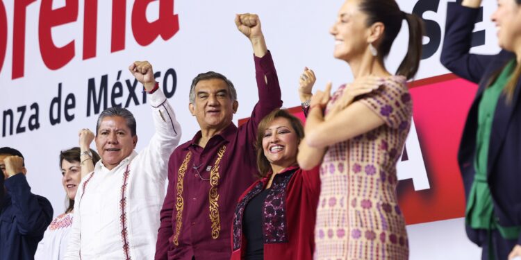 Luisa María Alcalde protesta como dirigente nacional de Morena; Andy López secretario de organización