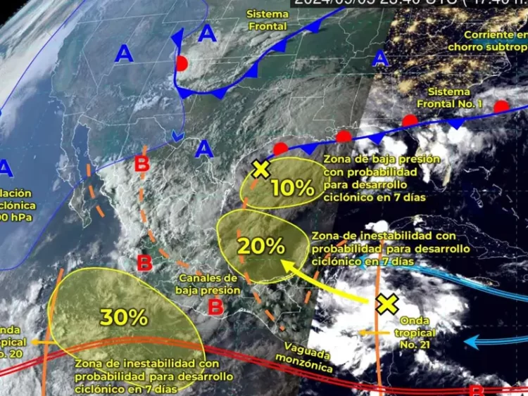 Se prevén lluvias en gran parte del país y el primer frente frío en zona norte