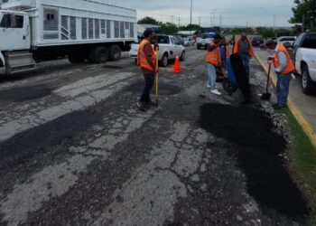 Mantiene Obras Públicas del Gobierno de Victoria programa emergente de bacheo.