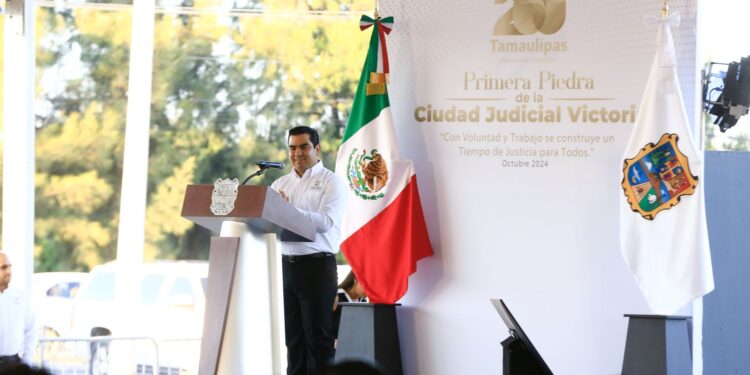 Coloca Américo Villarreal primera piedra de la nueva Ciudad Judicial en Cd. Victoria