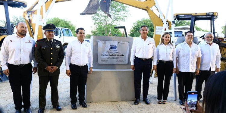 Coloca Américo Villarreal primera piedra de la nueva Ciudad Judicial en Cd. Victoria