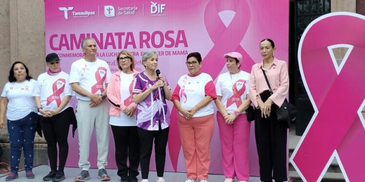 Conmemoran Día Internacional contra el Cáncer de Mama con “Caminata Rosa” en Tamaulipas