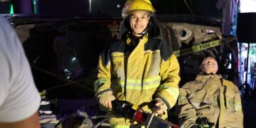 Realiza PC simulacros de emergencias en la Feria