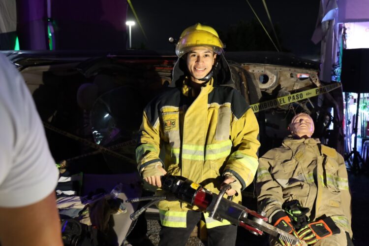 Realiza PC simulacros de emergencias en la Feria