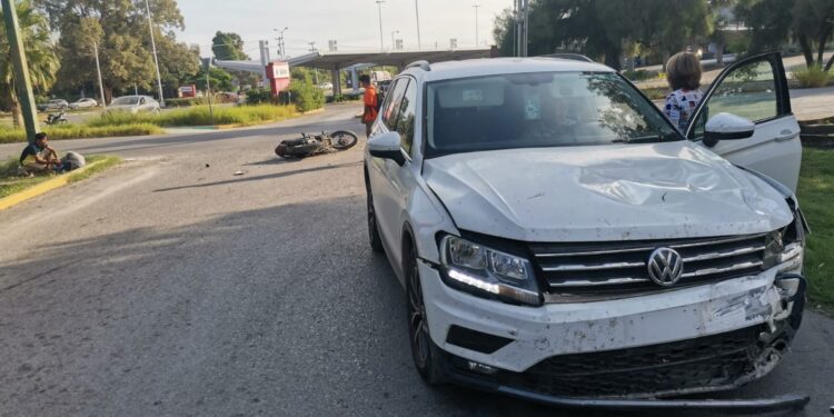 Motociclista herido en accidente