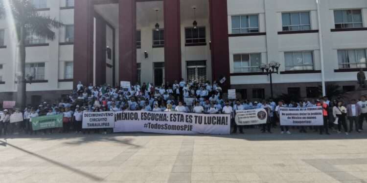 Mantienen protestas en Tamaulipas los empleados del Poder Judicial Federal