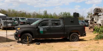 FGR destruye en Reynosa 33 vehículos blindados ‘monstruos’ asegurados en Tamaulipas