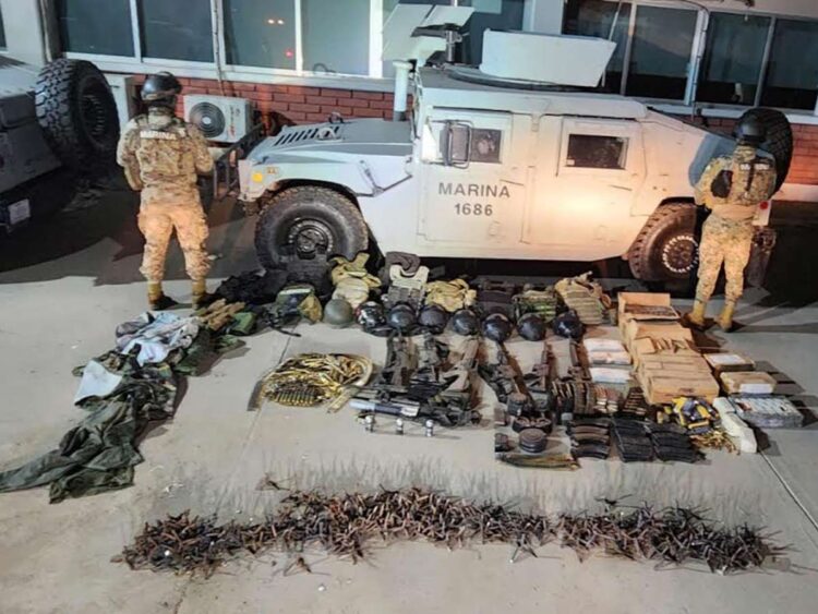 Secretaría de Marina incauta arsenal en operativo Sinaloa Seguro