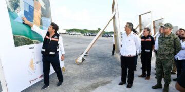 Supervisa gobernador Américo Villarreal avances del Puerto del Norte en Matamoros, Tamaulipas