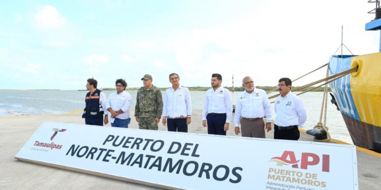 Supervisa gobernador Américo Villarreal avances del Puerto del Norte en Matamoros, Tamaulipas