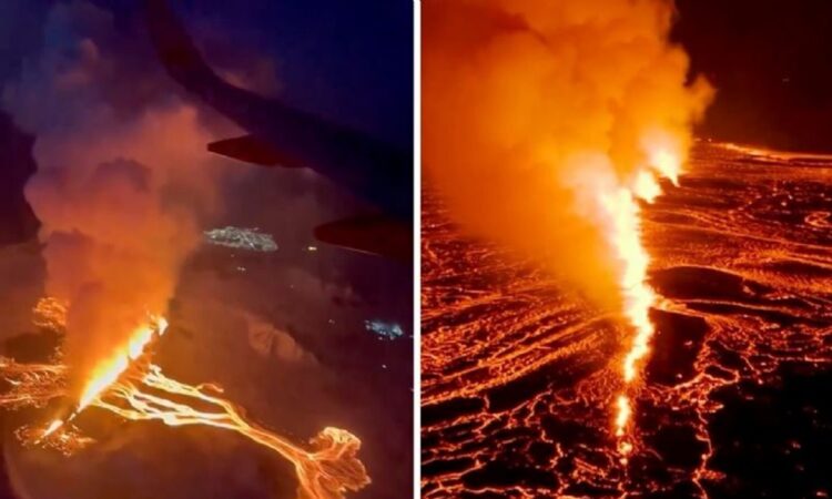 Erupción en Islandia: impresionante espectáculo captado desde un avión