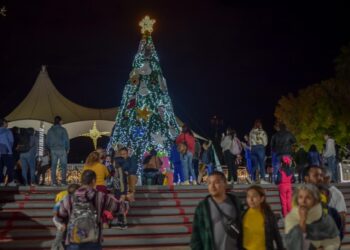Ilumina pino navideño corazones de asistentes al Parque Tamatán de Cd. Victoria