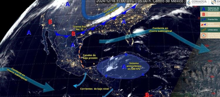 Ingresa Frente Frío 15, viene con lluvia