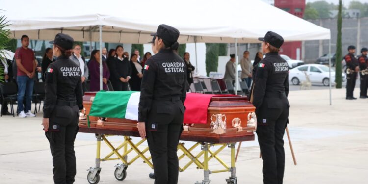 Despiden a guardia estatal caído en cumplimiento del deber en San Carlos, Tamaulipas