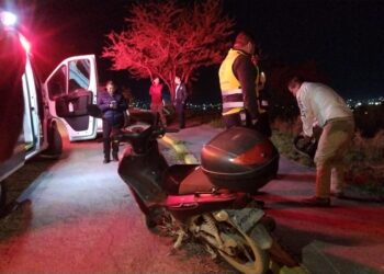 Motociclista derrapa en la Avenida del Estudiante de Cd. Victoria