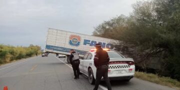 Tráiler sale de la carretea a la altura de Villagrán