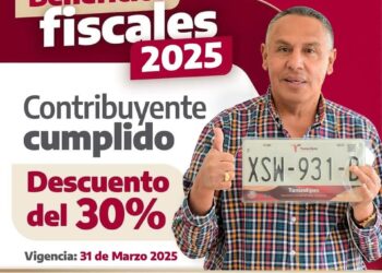 Aplican 30% de descuento en trámite de placas a contribuyentes cumplidos en Tamaulipas