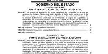 Publican listas de las y los candidatos a integrar el Poder Judicial estatal en Tamaulipas