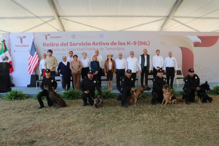 SSPT despide con honores a caninos retirados del servicio activo
