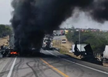 Choque de tráileres en la carretera Cd. Victoria-Tampico, en el sur de Tamaulipas