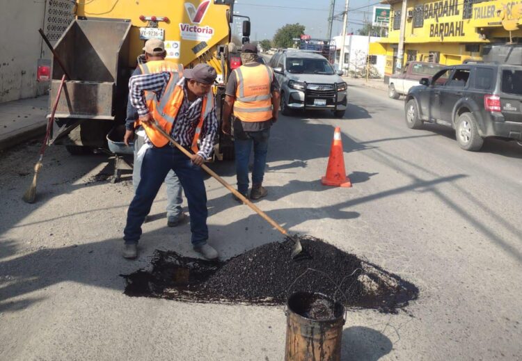 Lleva Gobierno de Victoria programa de bacheo a más de 130 colonias.